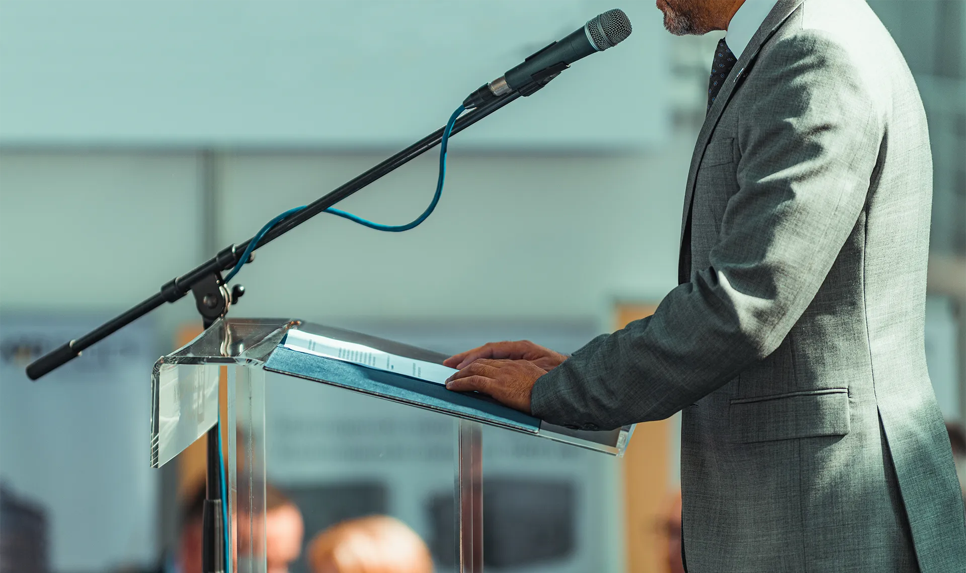 pastor speaking at event